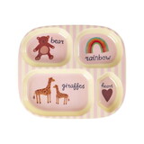 Rice Everyday Magic Rice | Kinderbord met 4 Compartimenten | ABC Print | Pink Rice Everyday Magic Rice | Kinderbord met 4 Compartimenten | ABC Print | Pink