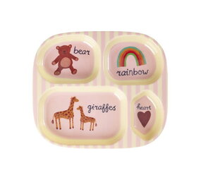 Rice Everyday Magic Rice | Kinderbord met 4 Compartimenten | ABC Print | Pink