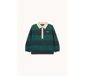Tiny Cottons Tiny Cottons | Navy Stripes Polo Sweatshirt