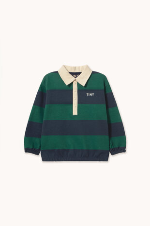 Tiny Cottons Tiny Cottons | Navy Stripes Polo Sweatshirt