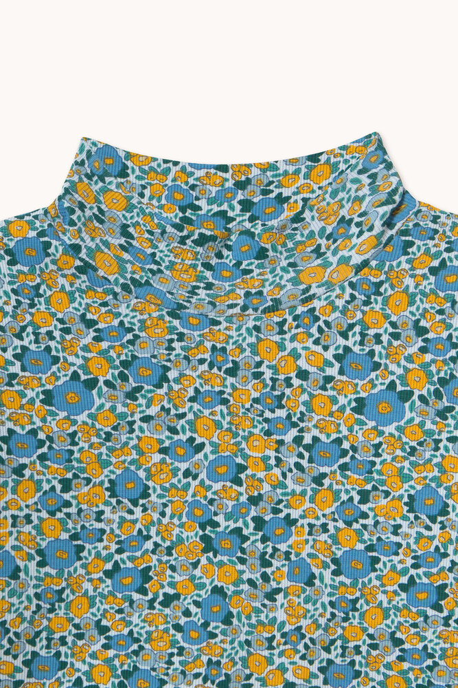Tiny Cottons Tiny Cottons | Flower Pattern Rib Mockneck