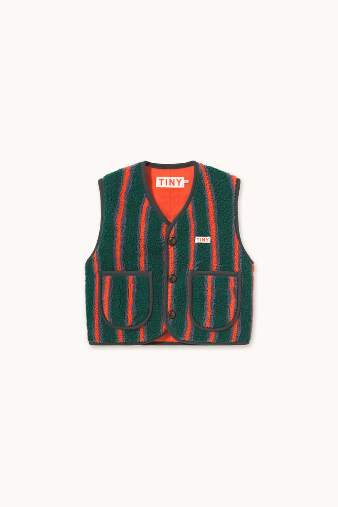 Tiny Cottons Tiny Cottons | Multicolor Stripes Sherpa Vest