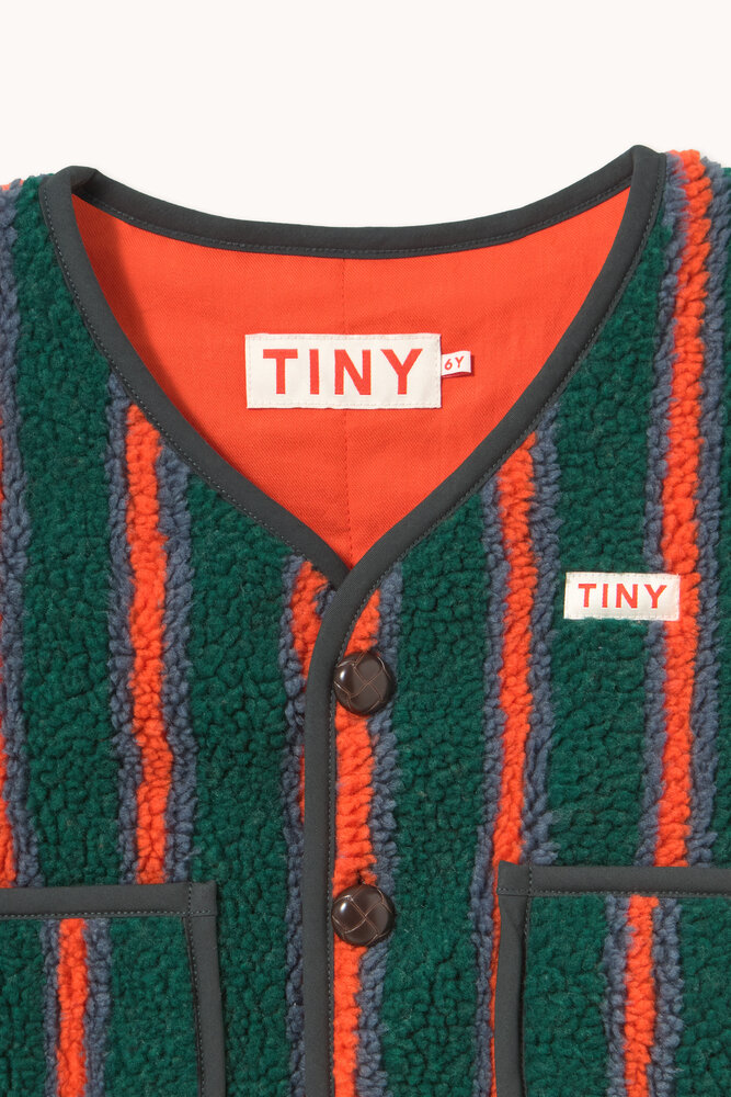 Tiny Cottons Tiny Cottons | Multicolor Stripes Sherpa Vest