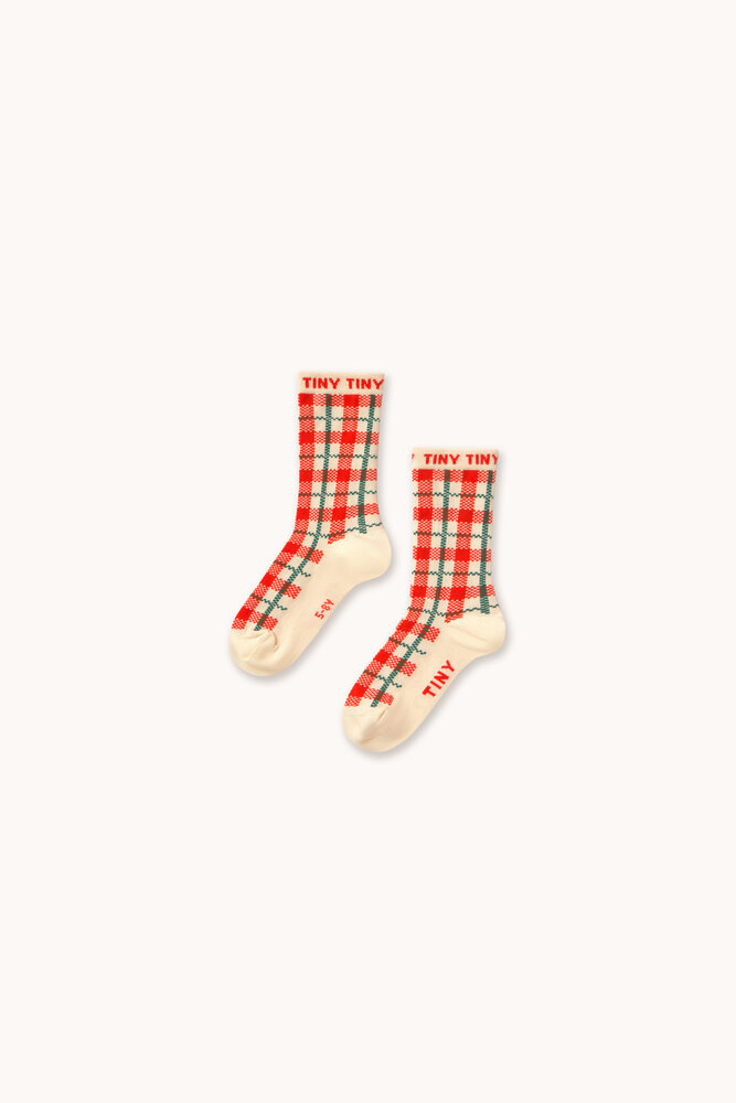 Tiny Cottons Tiny Cottons | Cream Check Medium Socks