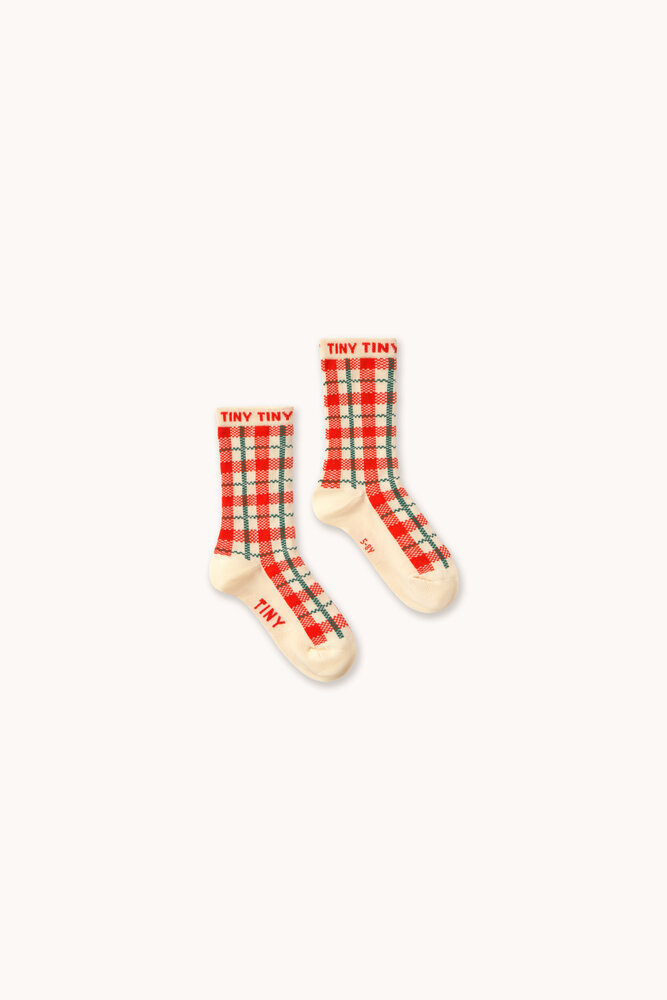Tiny Cottons Tiny Cottons | Cream Check Medium Socks