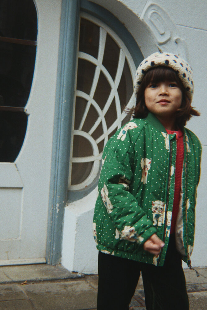 Konges Sløjd Konges Sløjd | Juno Printed Bomber Jacket | Dot Miao Verde