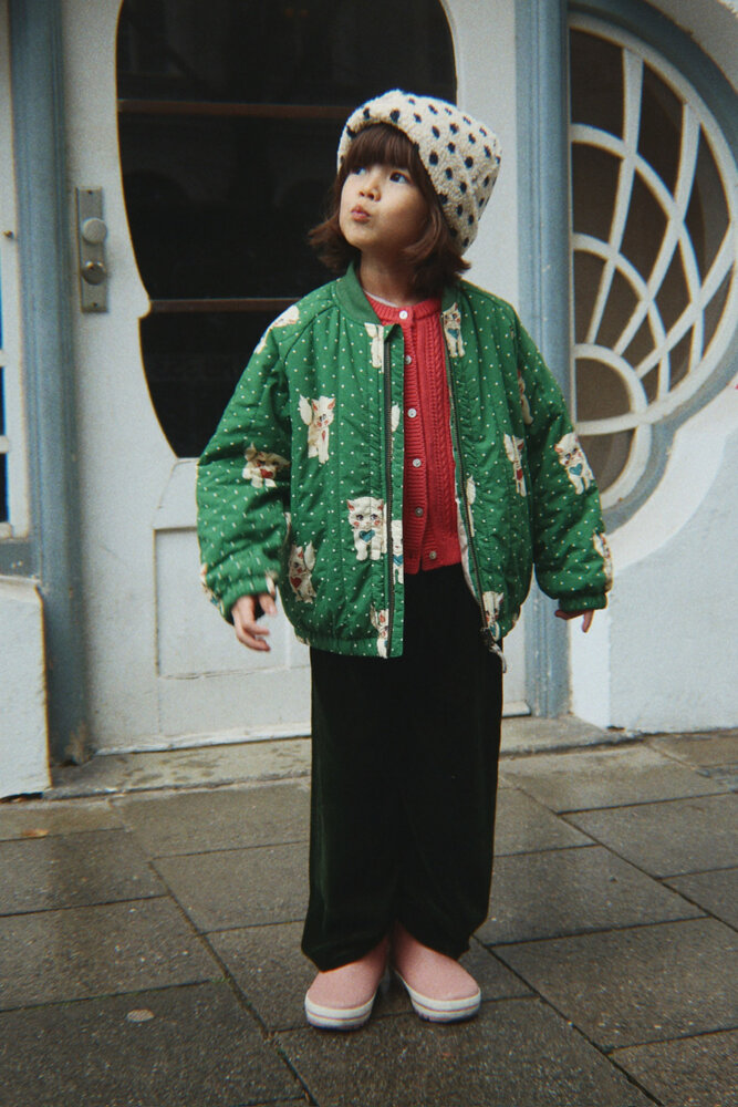 Konges Sløjd Konges Sløjd | Juno Printed Bomber Jacket | Dot Miao Verde