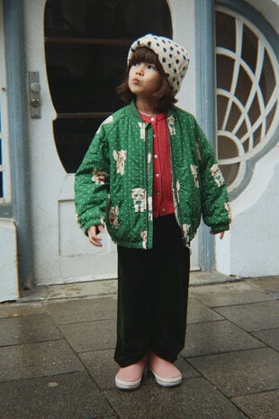 Konges Sløjd Konges Sløjd | Juno Printed Bomber Jacket | Dot Miao Verde