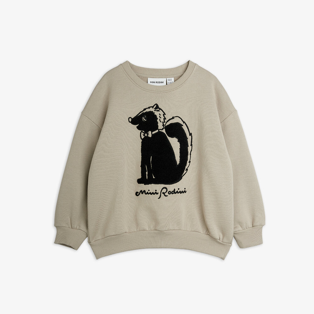 Mini Rodini Mini Rodini | Skunk chenille sweatshirt | Grey
