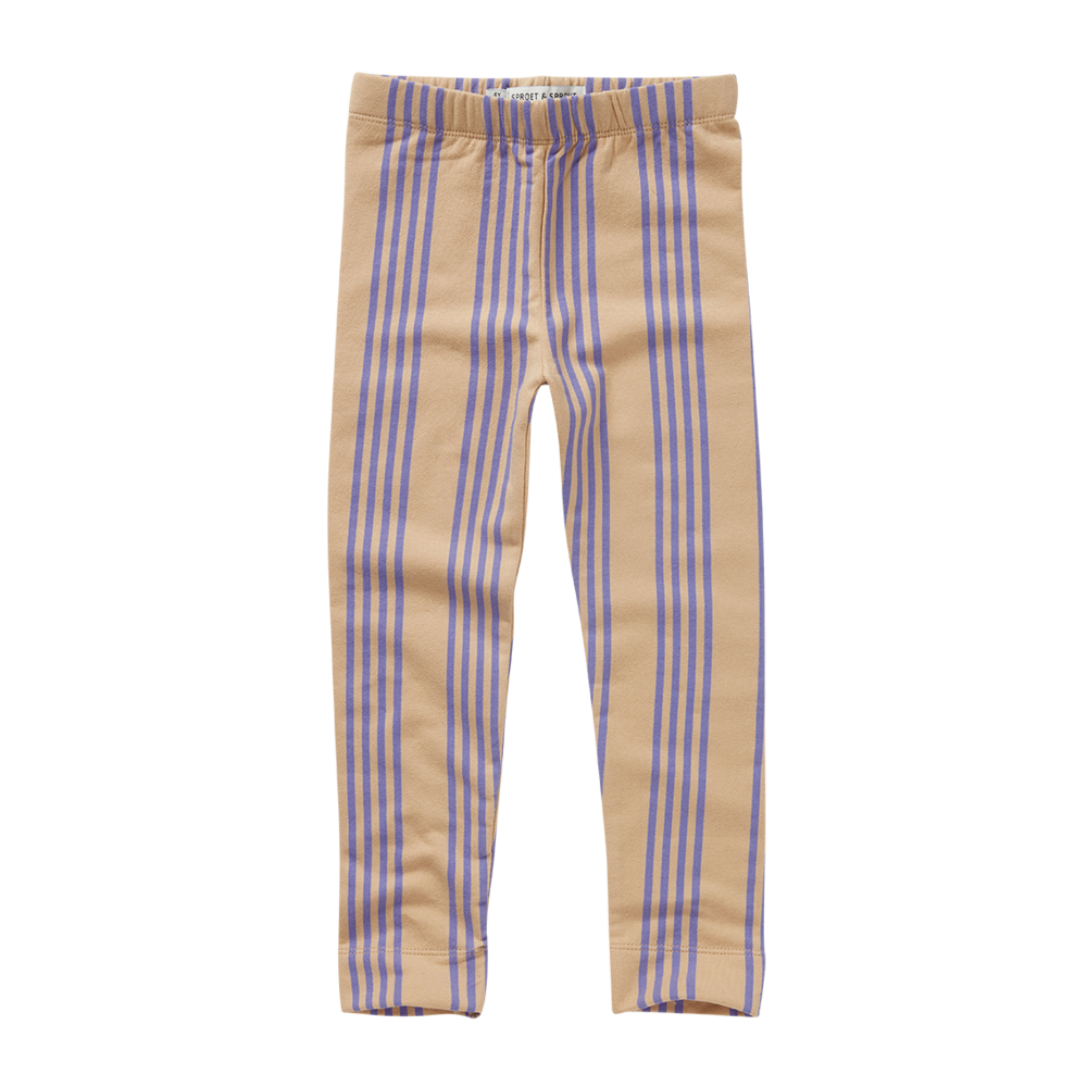 Sproet & Sprout Sproet & Sprout | Winter legging purple stripes | Sand