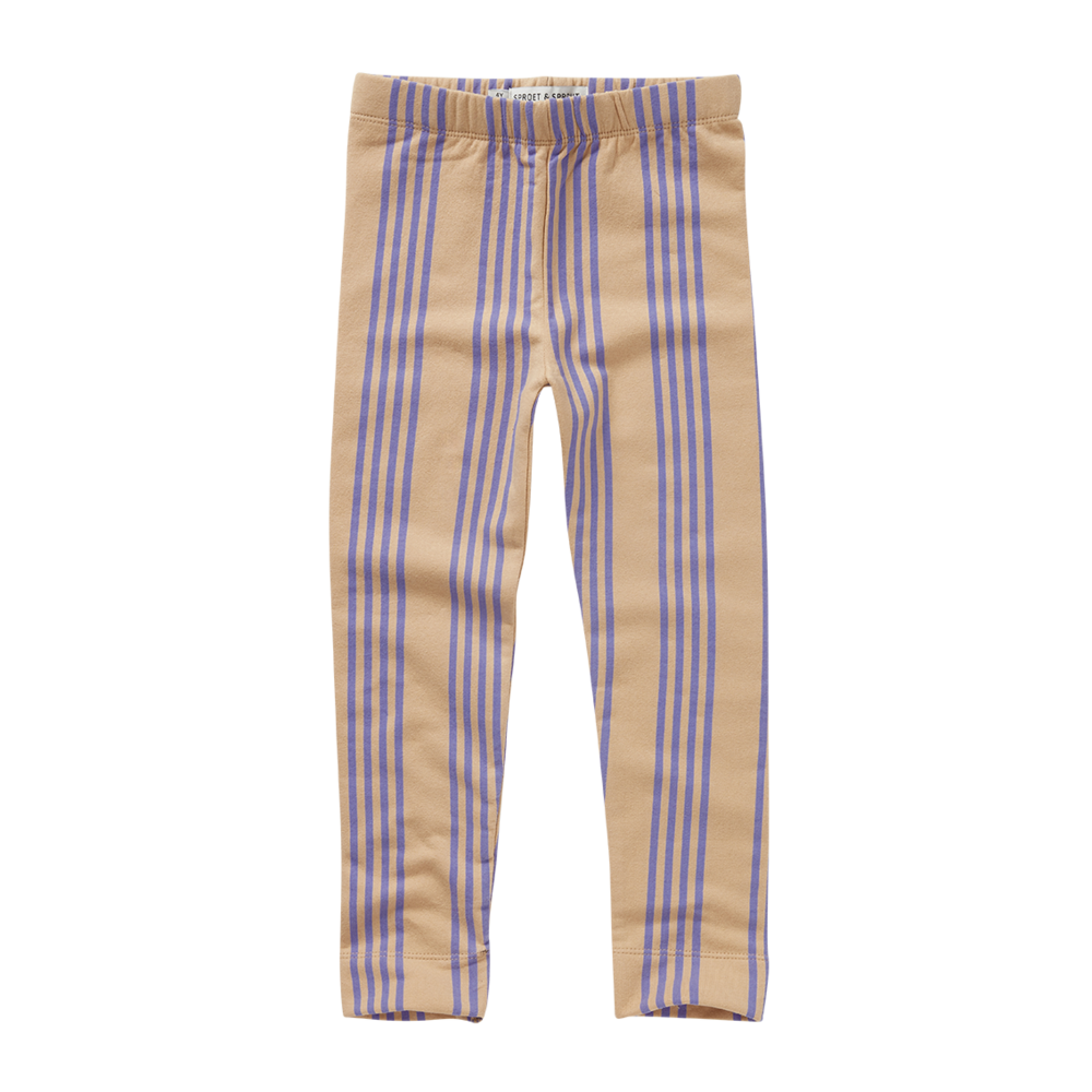 Sproet & Sprout | Winter legging purple stripes | Sand