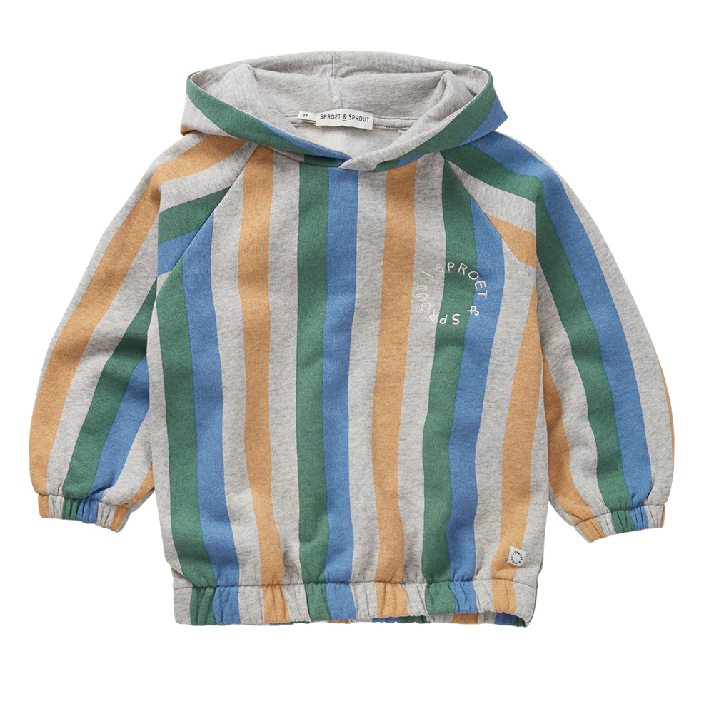 Sproet & Sprout | Sweatshirt hoody stripes  | Grey melee