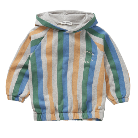 Sproet & Sprout | Sweatshirt hoody stripes  | Grey melee