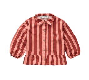 Sproet & Sprout | Loose girls blouse stripe | Garnet