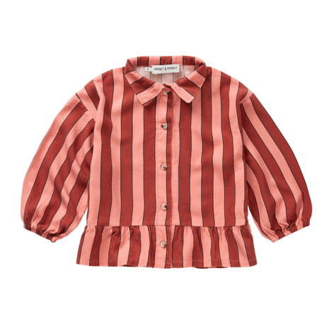 Sproet & Sprout | Loose girls blouse stripe | Garnet