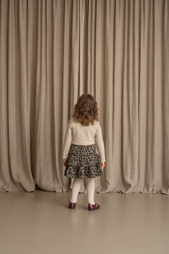 House of Jamie House of Jamie | Ruffled Skirt | Leopard Moonlight (Jacquard)