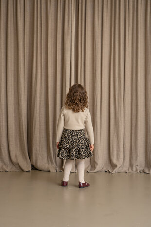 House of Jamie House of Jamie | Ruffled Skirt | Leopard Moonlight (Jacquard)