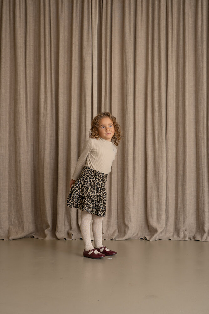 House of Jamie House of Jamie | Ruffled Skirt | Leopard Moonlight (Jacquard)