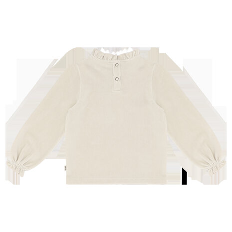 House of Jamie House of Jamie | Frill Collar Jumper | Sandshell (Rib Velvet)