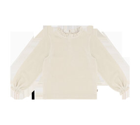 House of Jamie House of Jamie | Frill Collar Jumper | Sandshell (Rib Velvet)