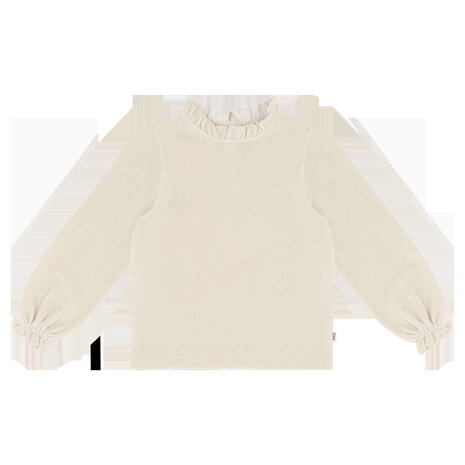 House of Jamie House of Jamie | Frill Collar Jumper | Sandshell (Rib Velvet)