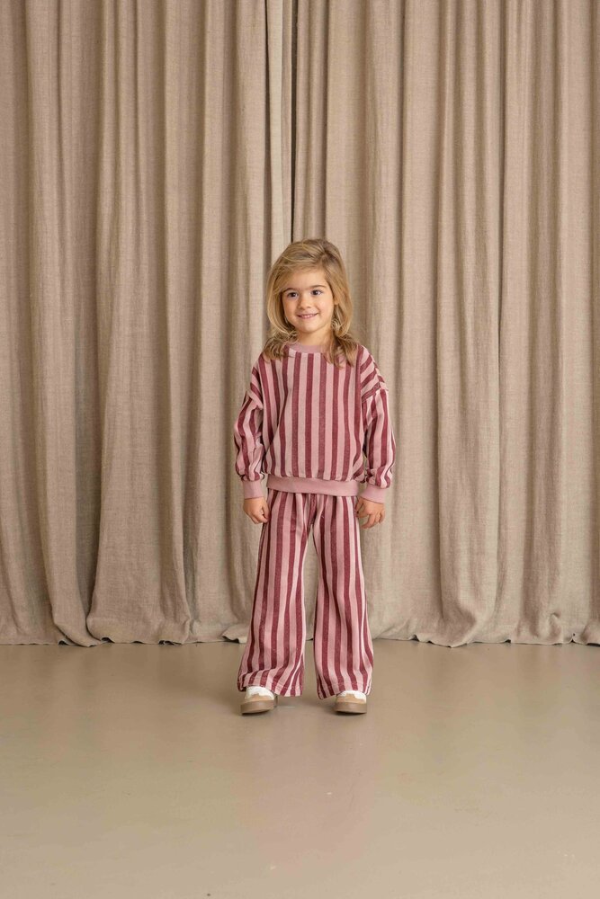 House of Jamie House of Jamie | Sweatshirt | Ruby Stripes (Velvet)