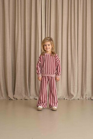 House of Jamie House of Jamie | Sweatshirt | Ruby Stripes (Velvet)