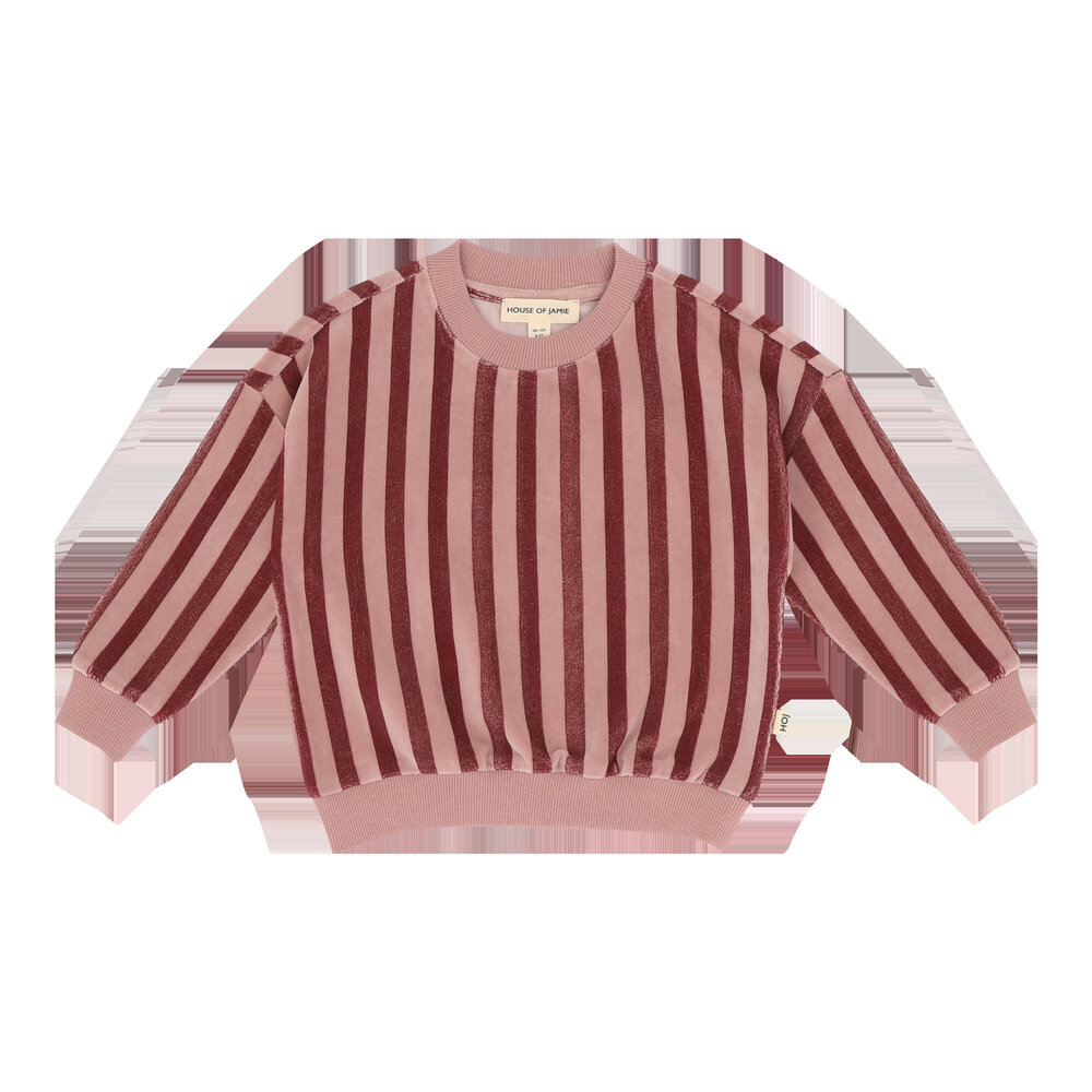 House of Jamie House of Jamie | Sweatshirt | Ruby Stripes (Velvet)
