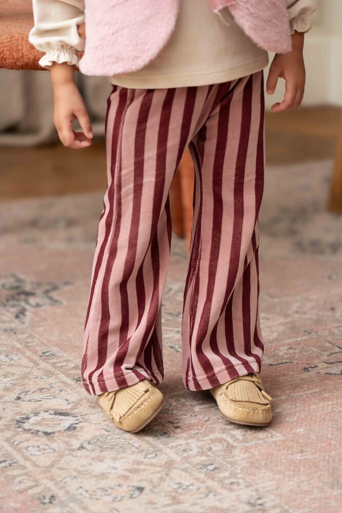 House of Jamie House of Jamie | Flared Pants | Ruby Stripes (Velvet)