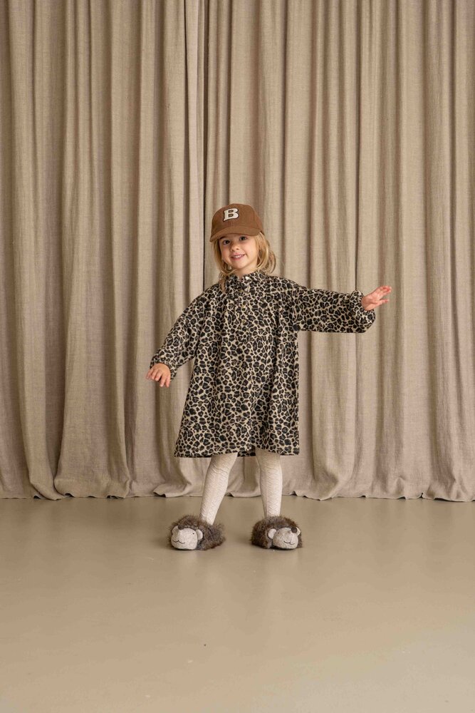 House of Jamie House of Jamie | Shirt Collar Dress | Leopard Moonlight (Jacquard)