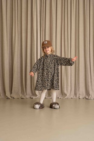 House of Jamie House of Jamie | Shirt Collar Dress | Leopard Moonlight (Jacquard)