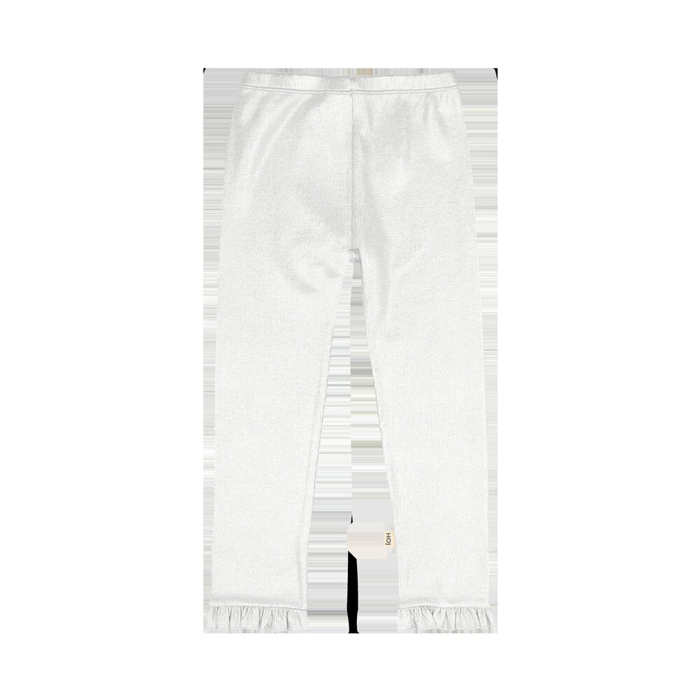 House of Jamie House of Jamie | Frill Leggings | Silver Metallic (Rib)