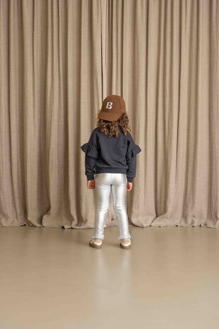 House of Jamie House of Jamie | Frill Leggings | Silver Metallic (Rib)