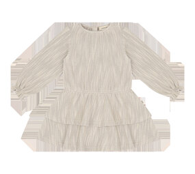 House of Jamie House of Jamie | Ruffled Dress (LS) | Sandshell Glamour (Tweed Jacquard)