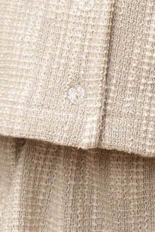 House of Jamie House of Jamie | Ruffled Dress (LS) | Sandshell Glamour (Tweed Jacquard)