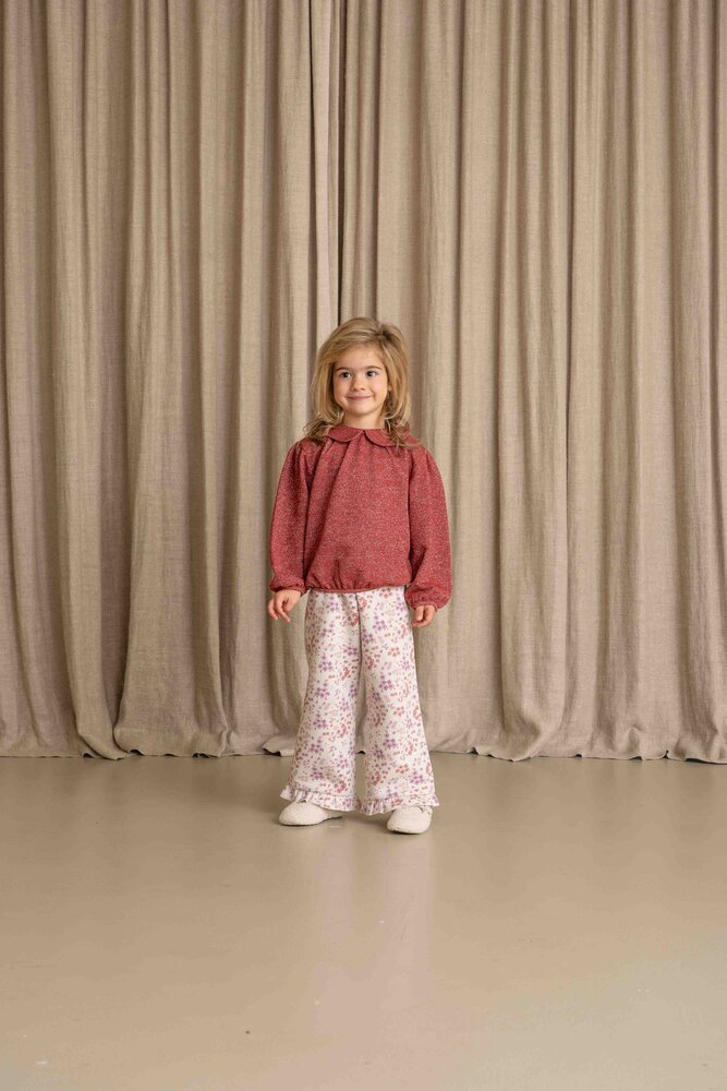 House of Jamie House of Jamie | Puff Balloon Collar Jumper | Ruby Sparkle