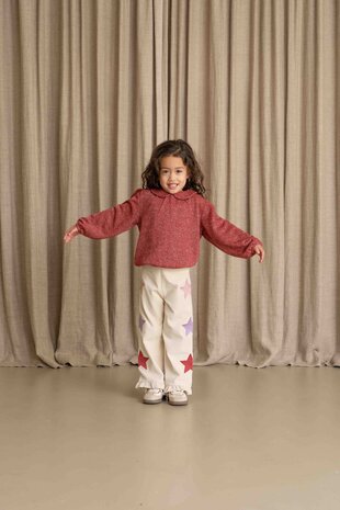 House of Jamie House of Jamie | Puff Balloon Collar Jumper | Ruby Sparkle
