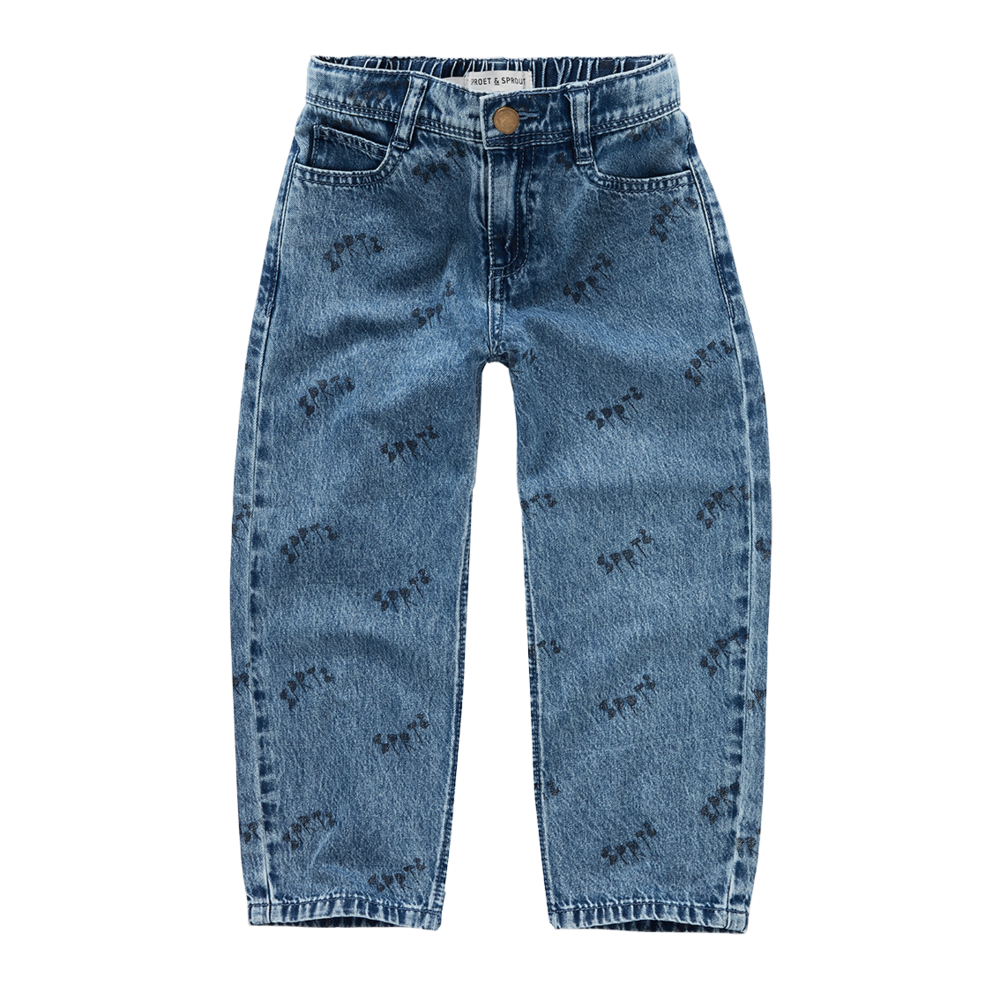 Sproet & Sprout | Straight denim pants SPRT& print  | Blue denim