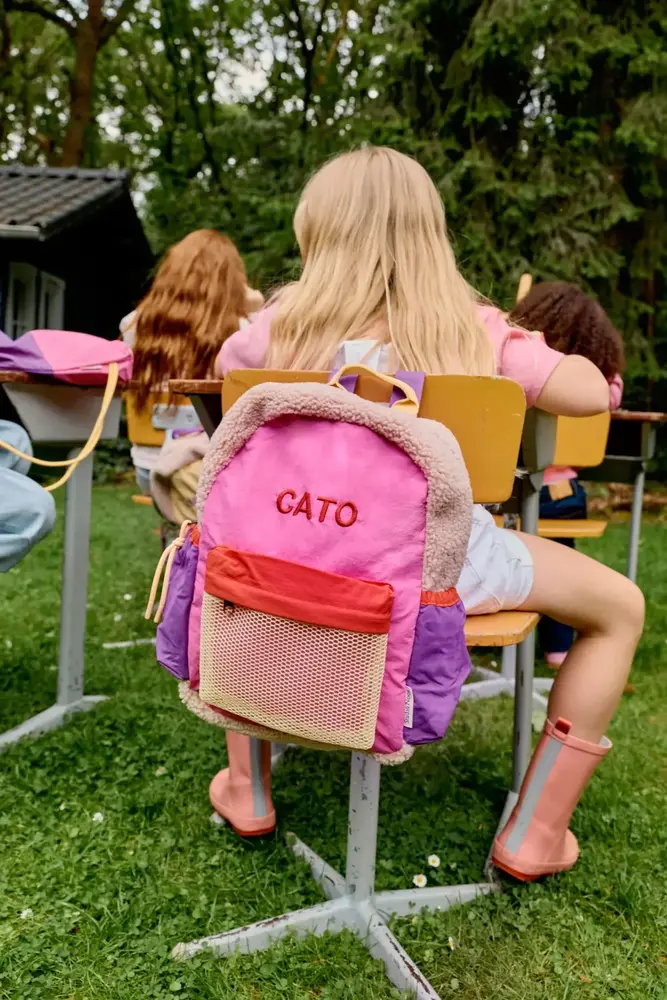 Studio Noos Studio Noos | Patchwork Midi Backpack | Bright Pink