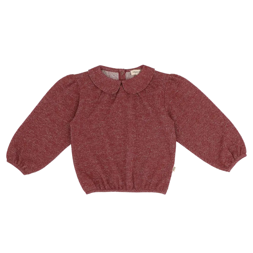 House of Jamie House of Jamie | Puff Balloon Collar Jumper | Ruby Sparkle