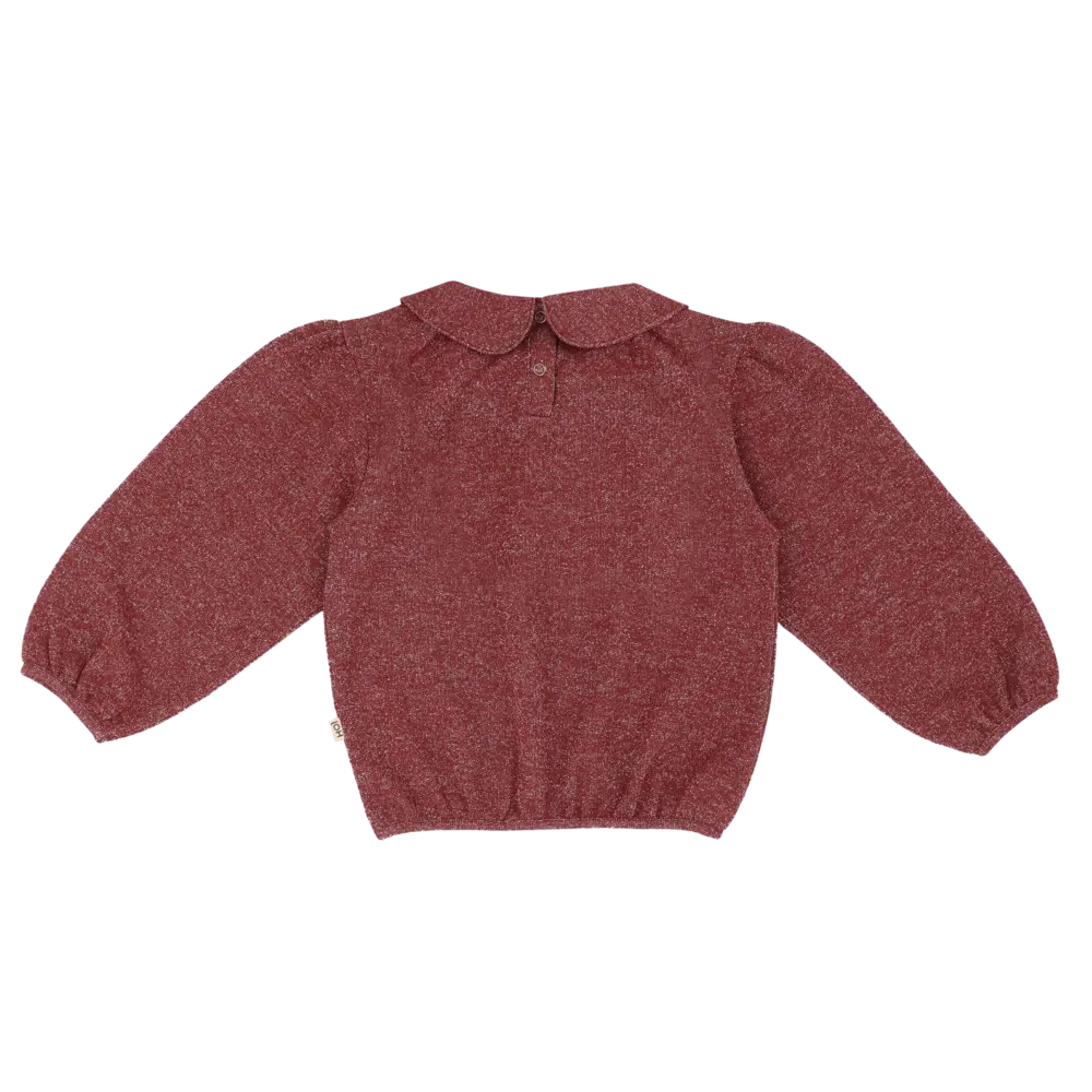 House of Jamie House of Jamie | Puff Balloon Collar Jumper | Ruby Sparkle