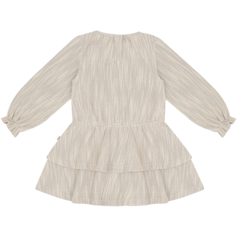 House of Jamie House of Jamie | Ruffled Dress (LS) | Sandshell Glamour (Tweed Jacquard)