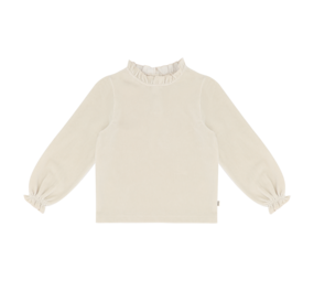 House of Jamie House of Jamie | Frill Collar Jumper | Sandshell (Rib Velvet)