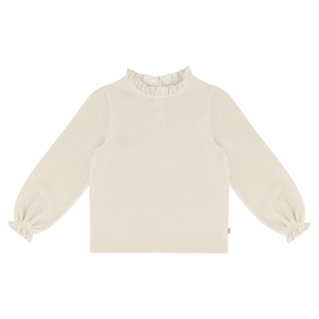 House of Jamie House of Jamie | Frill Collar Jumper | Sandshell (Rib Velvet)