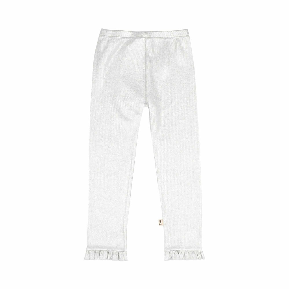 House of Jamie House of Jamie | Frill Leggings | Silver Metallic (Rib)