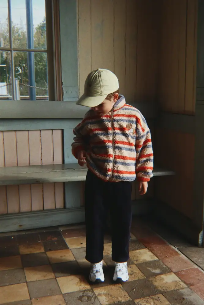 Konges Sløjd Konges Sløjd | Jody Embroidery Teddy Jacket Grs | Tangerine Stripe