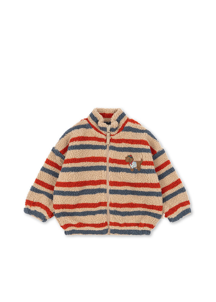 Konges Sløjd Konges Sløjd | Jody Embroidery Teddy Jacket Grs | Tangerine Stripe