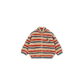 Konges Sløjd Konges Sløjd | Jody Embroidery Teddy Jacket Grs | Tangerine Stripe