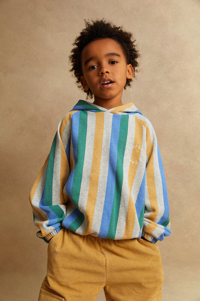Sproet & Sprout Sproet & Sprout | Sweatshirt hoody stripes  | Grey melee