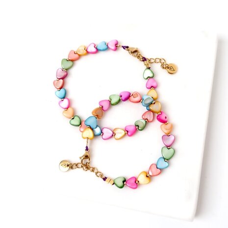 LOVE issue LOVE issue | Bracelet | Shell hearts | Colorful T1
